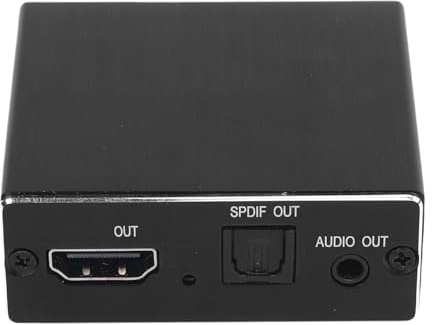 Hamwesh Répartiteur D'extracteur Audio HDMI, Convertisseur de Répartiteur D'adaptateur Audio AUX 4K HDMI vers Optique 3,5 Mm, Convertisseur D'adaptateur Audio Numérique DTS pour