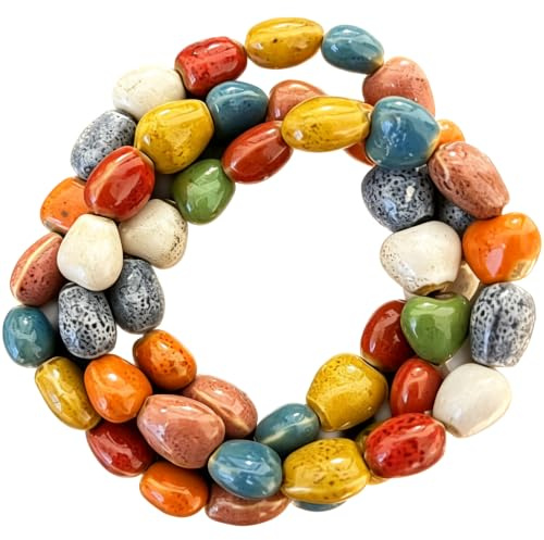Love Heart Bracelets Colorful Boho Native American Jewelry 3 Row Wide Bohemian Ceramic Long Necklaces for Women Trendy 2025 Fashion Beaded Hippie Bracelet Statement Necklace for Ladies Dressy Summer