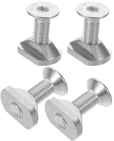 VILLCASE 4pcs Stainless Steel M8 Surfboard Foil Mounting Screws with Sliding Nuts Kit for Wing Foil and Sup Boards, Effortless Installation and Boosting Hydrodynamic Efficiency in Water