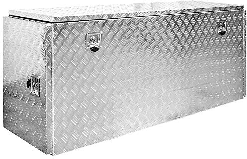 Trucky Truckbox Aluminium Abschließbar Deichselbox Alu Kiste Anhängerbox | Modell P801, 186 x 53,5 x 78,5 cm, Robustes Riffelblech, Auto, Hobby, Werkstatt