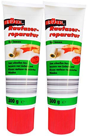 Preisjubel 2 x Brücol Raufaserreparatur für innen 300g, Fertig-Spachtel, Reparaturspachtel, Weiß