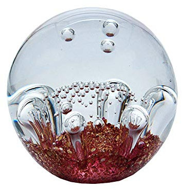 Traumkugel (247) 9-10cm - gold/rose Boden - Briefbeschwerer Paperweight
