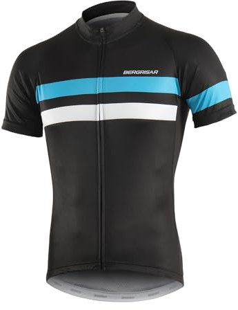 BERGRISAR Men's Cycling Jerseys Short Sleeves Bike Bicycle Shirt 001blue L