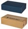 5x Versand-Set / 2er Flaschen Geschenkkarton Blau, Leinenoptik + zertifizierter Versandkarton