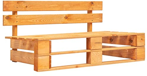 vidaXL Holz Gartenbank für den Innen- und Außenbereich Holzbank Sitzbank Hausbank Terrassenbank Palettenbank Bank Palettenmöbel Garten Honigbraun
