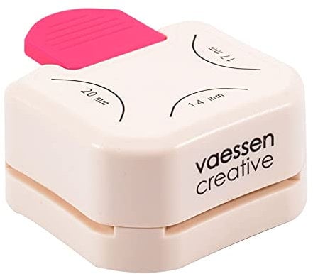 Vaessen Creative 2137-063 3-in-1 Eckenstanzer, Papierstanzer Papier für DIY Projekte, Scrapbooking und Karten Basteln, Legierter Stahl Aluminium Kunststoff, Ecken Abrunden, 14,17,20mm
