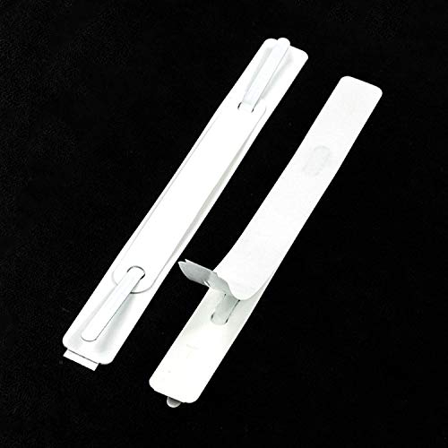 LEO’s - 100 Stück Abheftmechanik 3-teilig selbstklebend in Weiß, Abheftstreifen Heftzungen zum Kleben Grundplatte 150 x 20 mm - Selbstklebende Heftstreifen für Mappen, Ordner, Hefte und Akten
