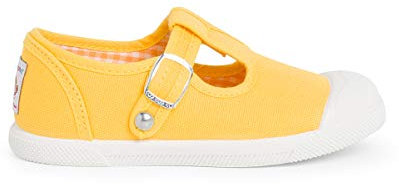 Pisamonas Zapatillas Lona Niños Puntera Goma Tipo Pepitos Talla 23 Color Amarillo