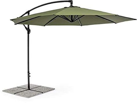 PRGN OMBRELLONE Retrattile Texas D.3 Metri Antracite/Verde Oliva ARREDO Giardino