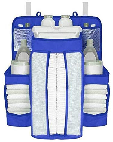 Glenmi Hängende Windel Organizer, Hängende Aufbewahrung Organizer Tasche für Baby Windel Caddy, Baby Windel Aufbewahrung für Wickeltisch, Kinderzimmer und Wand (Color : Blue)