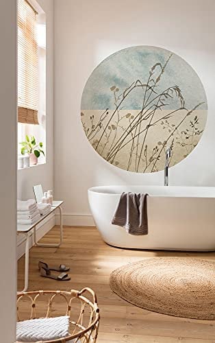 Komar DOT runde und selbstklebende Vlies Fototapete - Gazon - Ø Durchmesser 125 cm - Gras, Sommer, Tapete, Wandtattoo, Schlafzimmer, Wohnzimmer, Wanddeko - D1-098
