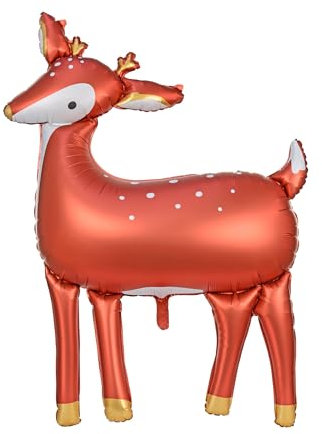 PartyDeco Folienballon Hirsch Hel Luftballon Weihnachten Hängende Dekoration Hirsch Weihnachten