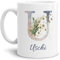 Tasse mit Buchstabe U und Blumen - mit Name personalisiert - Initiale, Namens-Tasse, Buchstaben Tasse, Geschenk I Keramik Weiß, 300 ml