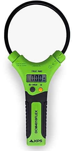 KPS-DCM4010FLEX Pinza Amperometrica Flessibile TRMS Current AC 30A/300A/3000A Coil 25 cm. Display retroilluminato 3000 Counts Auto Range CAT.IV