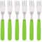 GRÄWE Juego de 6 tenedores de mesa de acero inoxidable con asas de colores verdes
