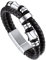 Bandmax Lederarmband 21cm Flechtarmband für Herren Armband aus Mikrofaser-Leder Geflochtenes Lederarmband mit Magnetverschluss Manschette Armband mit 4mm Zubehör Modeschmuck Accessoire