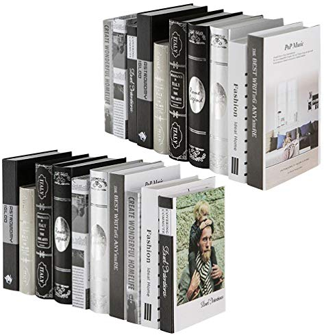 DOITOOL Modern Buch Deko Dekorative Bücherboxen: Set 2 Hardcover Buch Unsichtbare Box Fake Buch Vintage Fotografie Requisiten Heimdekoration -Set Bücher Dekobuch Deko Couchtisch (Zufälliges Muster)