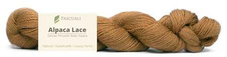 PASCUALI Alpaca Lace |Strickwolle aus 100% Alpakawolle, Alpaka Wolle zum Stricken und Häkeln, 1 Strang - 50g, Farbe:Walnuss 34