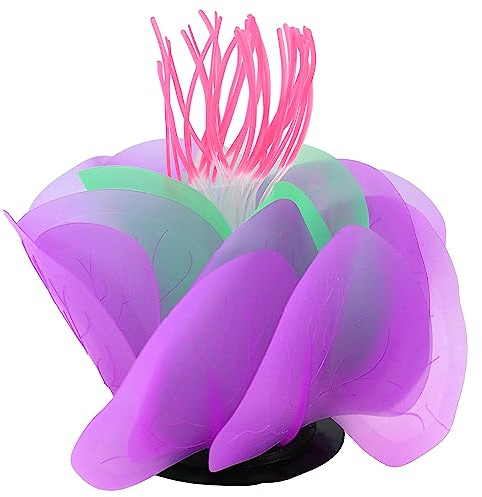 VOCOSTE Aquarium Simulation Corail Aquatique Fleur, Silicone Décoration Violet