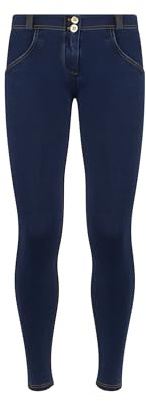 FREDDY - Jeggings Push Up WR.up® Niedrige Taille Superskinny, Dark Jeans-Gelb Seam, XL