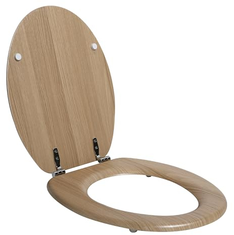 SENSEA Abattant WC POP ovale – Max 150 kg – MDF FSC – Effet bois de chêne – Abattant de WC – Lunette de WC