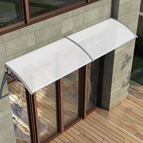 Door Canopy, Waterproof Front Door Canopy, Garden Canopies, Rain Awning Suitable for Door Porch, Outdoor, Roof, Patio (L200xW82xH23cm, Grey)