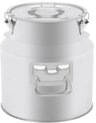 Jarra de leche de acero inoxidable, a prueba de fugas, 22 l, con tapa para transporte o almacenamiento