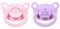 Landofgenie Bedruckt Schnuller Erwachsenengröße Großer Saugerschild Schnuller 2 Paci Pack Rosa+Lila
