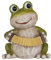 Ideen mit Herz Rana decorativa con acordeón | Figura para el hogar o el jardín | Decoración para la terraza | Interior y exterior | 13,5 cm de alto x 11,5 cm de ancho