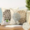 2er Set Kissenbezug Wasserdicht Kissenhülle Blumen Muster Dekokissen Braun Dahlie 45x45cm Kissenbezüge Modern Dekorativ Kissenhüllen für Wohnzimmer Garten Sofa Couch Kissen Deko
