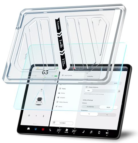 Zanch 2025 Upgrade Displayschutz für Tesla Model Y/3 9H Militärische Materialien, Blendfrei, Anti-Fingerabdruck, Passend für Tesla Model Y (2020-2025) und Tesla Model 3 (2017-2023)