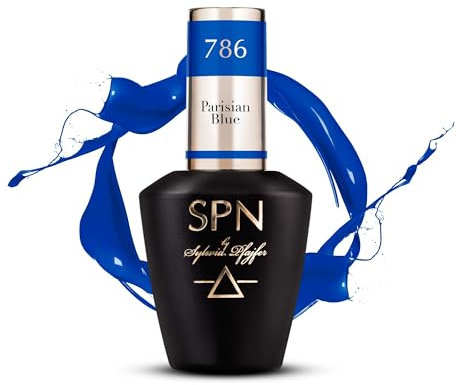 SPN Nails Professional 786 Parisian Blue Blue UV LaQ Gel Nail Polish 8ml, High Pigmentation, Medium Thick, Soak Off UV/LED Lamp, Quick-drying Salon-Lasting Manicure,Nail Art DIY at Home