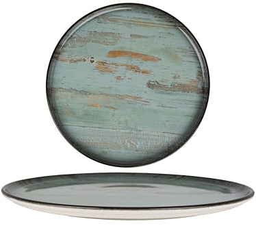 Bonna Plato de pizza - Madera - Porcelana - 30 cm - juego de 2