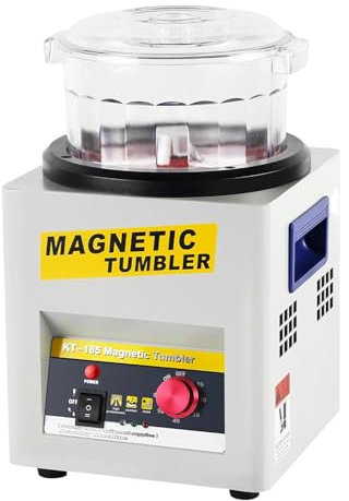Lakenbroade Magnetic Tumbler Jewelry Polisher Tumbler 2000 RPM Finisher, Capacity 600g Magnetic Polisher Tumbler Jewelry Machine 1-60 min Time Control for Jewelry/Bi-Rolling
