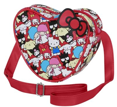 Sanrio Hello Kitty Friends-Casual Heart Shoulder Bag, Multicolour, 21 x 15.5 cm