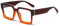 LJCZKA Quadratisch Blaulichtfilter Brille für Damen Herren, Dicker Rahmen Ohne Stärke Übergroß Eckig Anti-Müdigkeit Computerbrille für Gaming, Lessen (Braun Gelb)