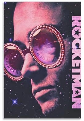 MTILNCFHW Biographisches Musikdrama Rocketman, Vintage-Filmposter für Schlafzimmer, Leinwand, Wandkunst, ästhetisch, dekorativ, 30 x 45 cm, ungerahmter Stil