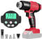 Pistola de calor inalámbrica para batería Milwaukee de 18 V, pistola de aire caliente inalámbrica con pantalla LCD y 5 boquillas, control de temperatura variable de 50°C-550°C para encogimiento de