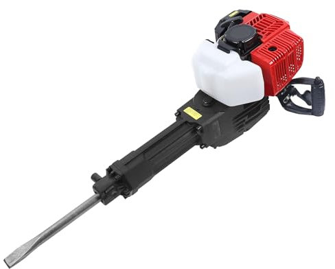 Abbruchhammer Bohrhammer Stemmhammer Hammer Drill Demolition Man 1900W 52cc Benzinmotor, 0,34L Tank, Flach und Spitzmeißel, für Beton Gestein Wandbohrung Heimwerker und Bau