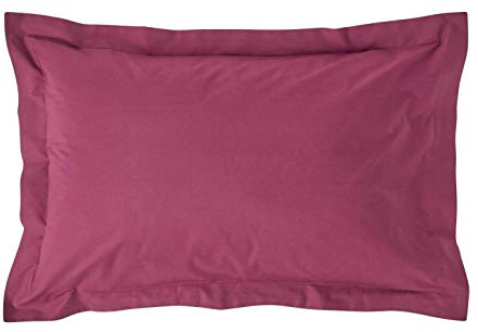 HOMESCAPES Plum Purple Pure Egyptian Cotton Oxford Pillowcase Standard Size 200 TC 400 Thread Count Percale Equivalent Pillow Case Pack of 2