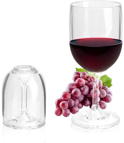 HENGBIRD WeingläSer Kunststoff Camping WeingläSer Kreatives Faltbares Weinglas SektgläSer Kunststoff 200ml Kann Wein Halten für Reisen Camping Outdoor Picknick