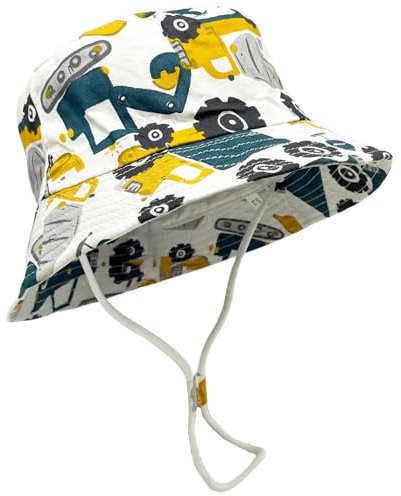 SAIIURV Sombrero de Cubo Niño Gorro Bebe Sol Verano Sombrero de Playa con Protección Solar Excavador Gorro de Pescador Gorra Niño 2-4 Años (FR/ES, Números, 51, 53, 52CM)