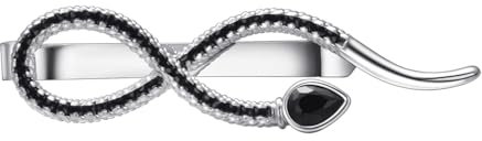 Asienice Pince à cravate serpent noire unique pour hommes animaux gothique pince à cravate accessoires