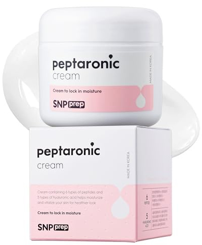 SNP Prep Peptaronic Gesichtscreme – Koreanische All-in-One-Feuchtigkeitspflege mit 6 Peptiden und 5 Arten von Hyaluronsäure für intensive Hydratation, Elastizität, leichte und nährende Textur, 55ml