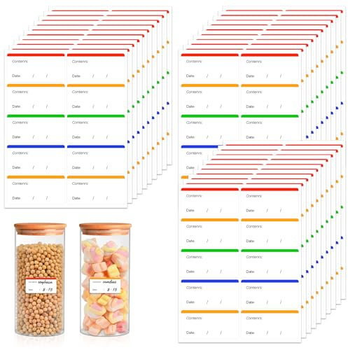 300 Stück Abziehbare Gefrieretiketten, 6 x 3 cm Beschreibbar Konservenaufkleber, Gefrieretiketten zum Beschriften von Lebensmittel-Einfrierdaten in Kühlschränken