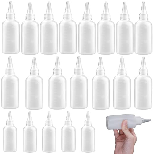 Yuqilin 20 Piezas Squeeze Bottle Plástico Contiene 15 Biberon Cocina de 100 ML 5 50 ML Botes Pequeños de Plastico Biberones Cocina para Líquidos Aceites Salsas Pinturas Botellas Almacenamiento