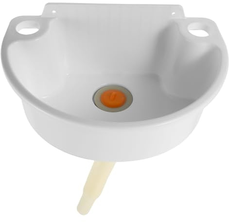 Lavabo Mural Compact en Plastique Blanc pour Petits Espaces | Installation sans Perçage, Nettoyage Rapide et Simple, Adapté aux Appartements, Rv et Balcon