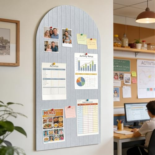 Filz Pinnwand 80x40cm Mondlichtgrau Faltbare Pinnwand Kork Alternative | 0,9cm Dick Memoboard mit 45 Pinnadeln 30 Spurloser Kleber Hochhaftend Pinnwand Ohne Bohren für Büro Schulen Küche Hause