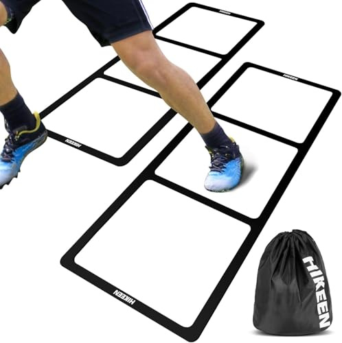 Hikeen Koordinationsleiter Fußball mit Tragetasche – rutschfeste, tragbare Agility-Leiter für Fußball Training
