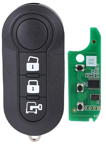 MSKEYZ Per 433MHZ 3 Pulsanti Auto Chiave Fob Per Fiat Ducato Doblo 500L Punto Bravo Panda Citroen Nemo Relè Jumper Iveco Ford Ka Vauxhall Combo Peugeot Telecomando PCF7946 Chip Marelli System